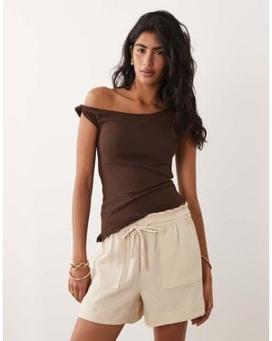 Jdy Short Met Halfhoge Taille - Bruin