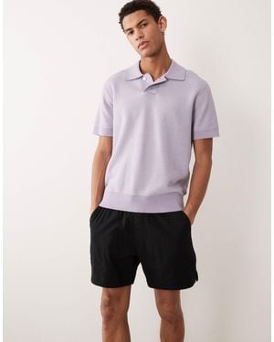 Abercrombie & Fitch – shorts zum reinschlüpfen aus baumwoll-leinenmix - Schwarz