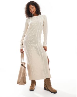 Threadbare – maxi-strickkleid - Natur