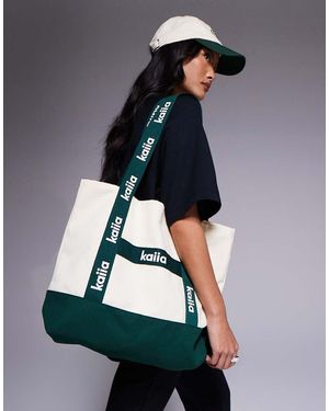 Kaiia Bolso Tote Con Logo De Lona De - Azul