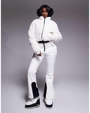 ASOS 4505 Ski & Snow Asos 4505 Ski Soft Shell And Faux-fur Belted Slim Kick Ski Suit - Blue