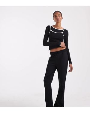 ASOS Asos Design Tall Interlock Broek Met Wijde Pijpen En Uitlopende Pijpen - Blauw