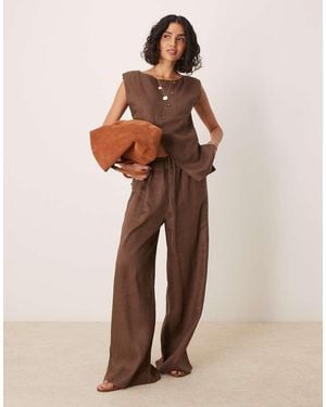 Vrg Grl Raya Inen Trousers - Natural