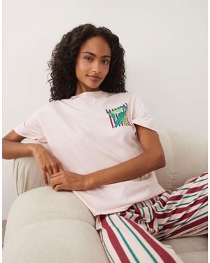 ASOS Oversized Tee And Wide Leg Pants Pajama Set - Pink
