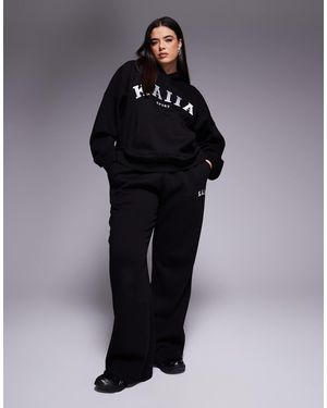 Kaiia Plus Wide Leg sweatpants Co-ord - Blue