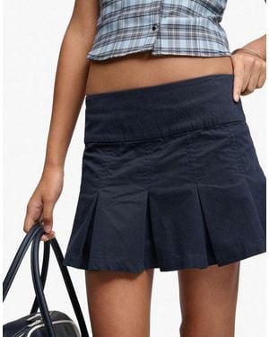 Bench x Superdry & Co Logo Pleated Peached Mini Skirt - Blue