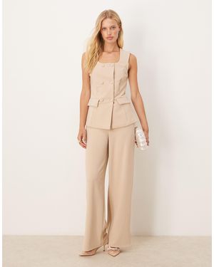 Vila High Waist Tailored Trouser Co-ord - Natural