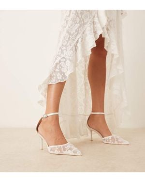 Be Mine Wide Fit Bridal Vennie Kitten Heeled Shoes - Natural