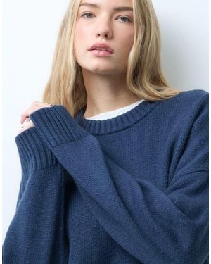 Hollister Knitted Crew Neck Jumper - Blue