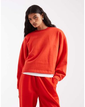 ASOS Boxy Oversized Brushback Sweat - Red