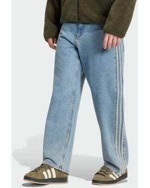 adidas Originals Firebird Adicolor Denim Jeans Mid-Rise Straight Leg - Blue