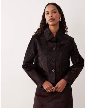 Mango 100% Leather Jacket Co-ord - Black