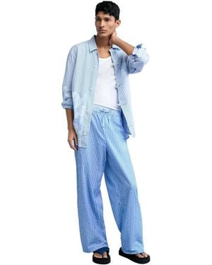 Desigual Long Striped Trousers, Cotton - Blue