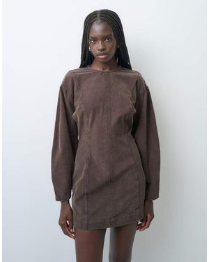 ASOS Vestito Mini Con Maniche Bombate - Marrone