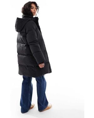 SELECTED Chaqueta Midi Negra Acolchada De - Azul