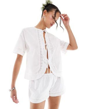 Daisy Street Mini Short Met Lage Taille - Wit