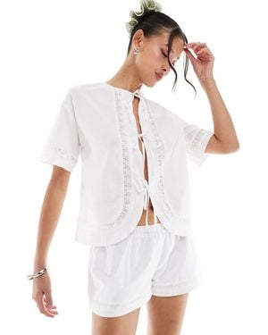 Daisy Street Low Rise Mini Boxer Style Short - White
