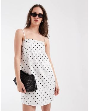 Pieces Satin Cami Mini Dress - White