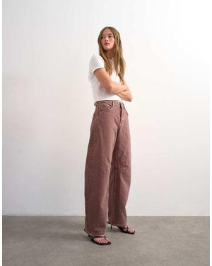 TOPSHOP Vaqueros De Talle Medio Barrel De -Morado - Blanco