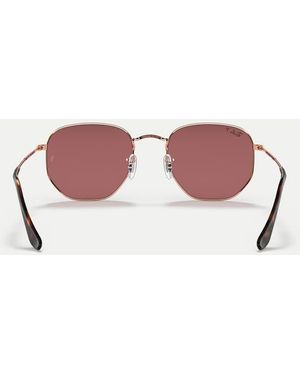 Ray-Ban Hexagonal Flat Lenses Irregular Polarised Sunglasses With Lens - Pink