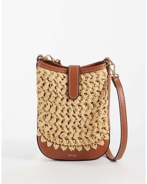 Mango Raffia Pouch Bag - Natural