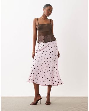 Vila Satin Maxi Skirt - Pink