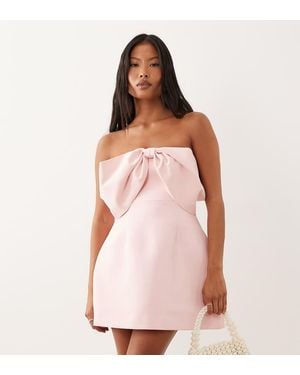 Forever New Vestido Corto Rosa Sin Tirantes Con Detalle De Lazo De