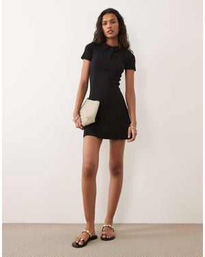 Brave Soul Short Sleeve Mini Shirt Dress - Natural