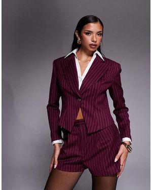 River Island Americana Corta Burdeos Entallada De - Morado