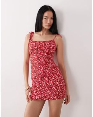 Wednesday's Girl Wednesdays Girl Jersey Bardot Strapless Minidress - Red