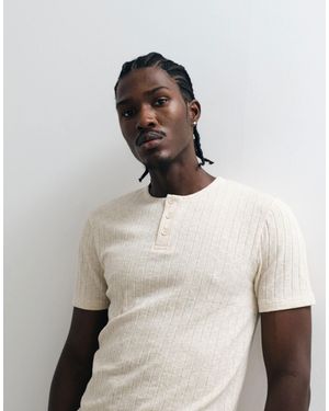 ASOS Slim-fit-t-shirt mit henley-ausschnitt - Weiß