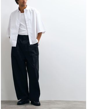 CERNUCCI Pantalones Barrel Plisados En - Blanco
