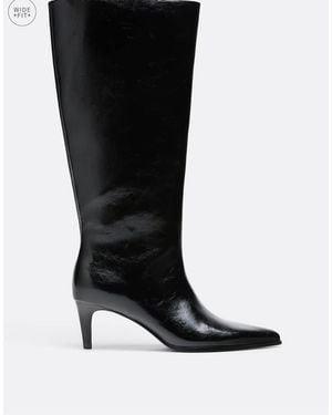Stradivarius Wide Fit Kitten-heel Boots - Black