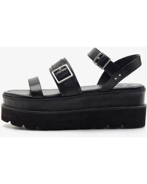 OFF THE HOOK Hatton - sandales style western en cuir avec double bride - Noir