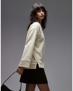 ASOS Supersoft Split Hem Sweatshirt - Natural