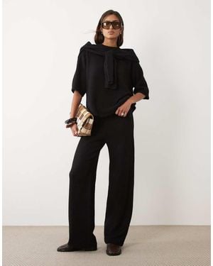 ASOS Wide Leg Trouser With Wool Co-Ord - Black