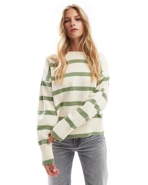 Pull&Bear Chenille Knitted Sweater - Green