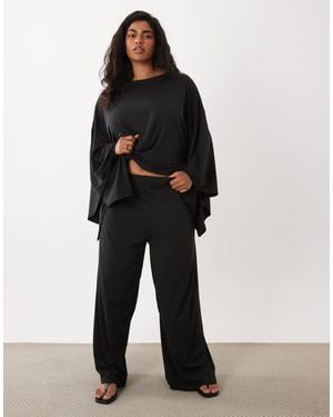ASOS Asos Design Curve Wide Leg Co-ord Trouser - Black