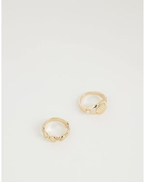 ASOS Pack Of 2 Mini Sea-shell Rings - Natural