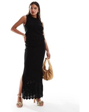New Look Co-ord Stitch Hem Skirt - Black