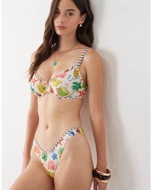 ASOS Fuller bust – luna – bügel-bikinioberteil mit tropischem muster - Natur