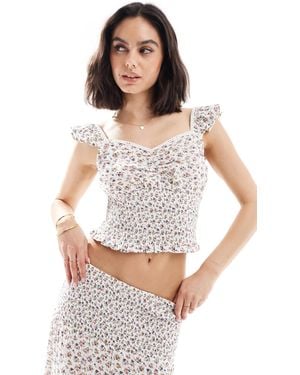 Wednesday's Girl – chintzy – gerafftes camisole - Weiß