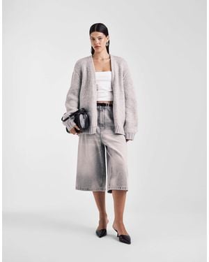 ASOS Gilet bord à bord oversize en maille épaisse - clair - Blanc