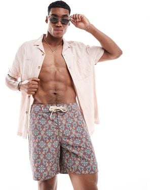 Rhythm Strand Abstract Print Swim Trunks - Multicolor