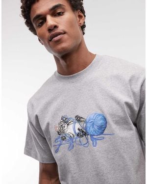 Huf Paws Kitten Graphic T-shirt - Grey