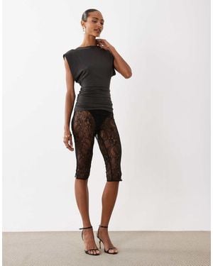 ASOS Lace Capri Pant - Natural