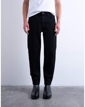 TOPMAN Vaqueros Negros Rígidos De Corte Tapered De - Azul
