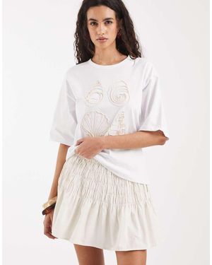 Vero Moda Smock Waist Mini Skirt - White