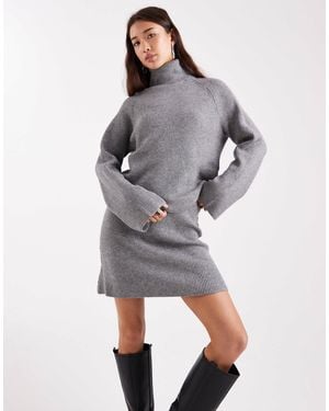 Object Knitted Mini Skirt Co-ord - Gray