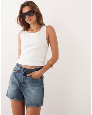 Cotton On High Rise 90s Denim Shorts - Blue